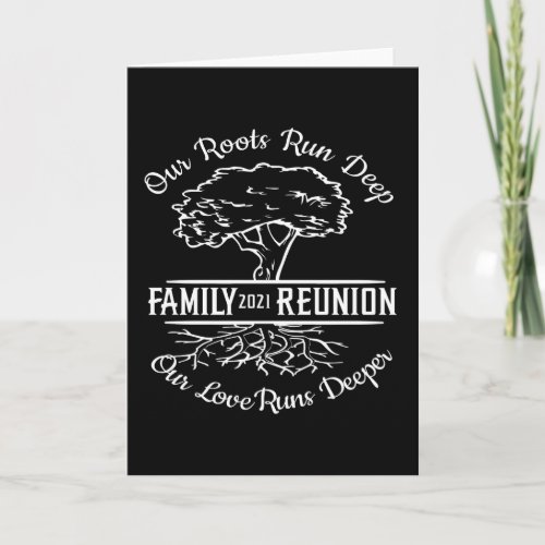 Family Reunion 2021 Family Tree Heart Roots Card
