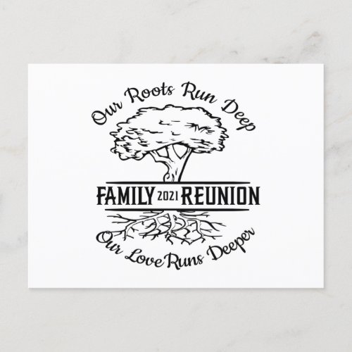 Family Reunion 2021 Our Roots Run Deep Tree Postcard