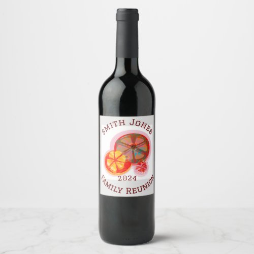 Family reunion 2024 fun extended paper din wine label