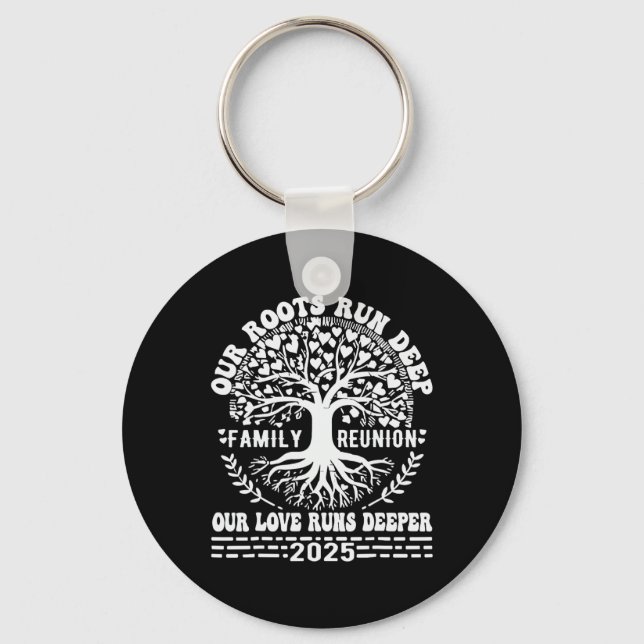 Family Reunion 2025 Our Roots Run Deep Our Love Ru Keychain (Front)