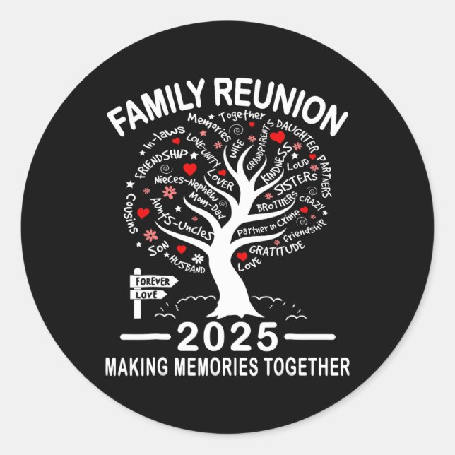 Family Reunion 2025 Shirt Family Matching Reunion  Classic Round Sticker (Front)