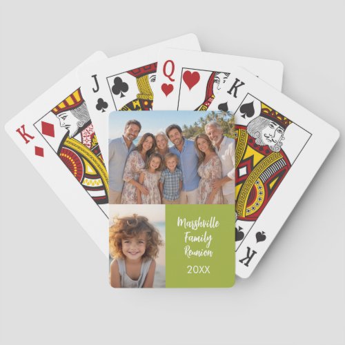 Family Reunion 2 Photo collage - green Poker Cards