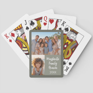 Family Reunion 2 Photo collage - grey Poker Cards