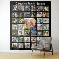 Family Reunion 39 Photo Collage Personalized Black