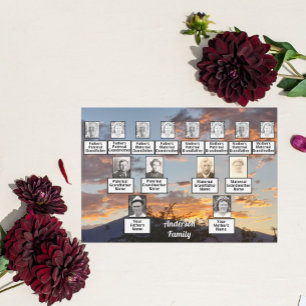 Family Reunion 3 Generation Golden Purple Sunset Invitation