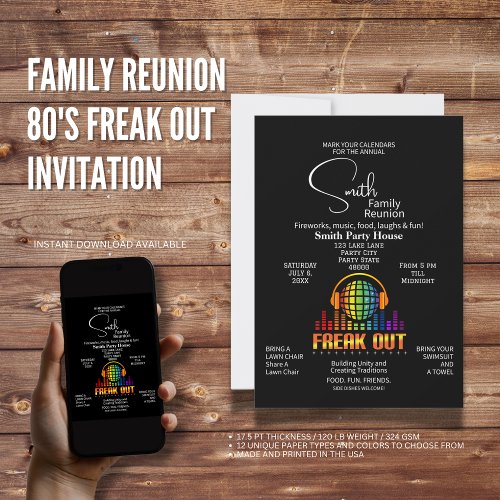 Family Reunion 80s Freak Out Invitation 