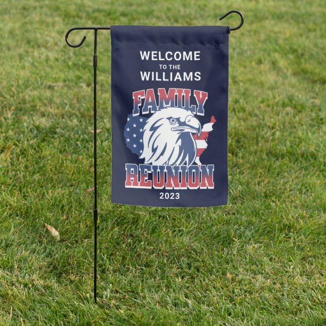 FAMILY REUNION ALL AMERICAN FAMILY - 4TH OF JULY GARDEN FLAG (In SItu)