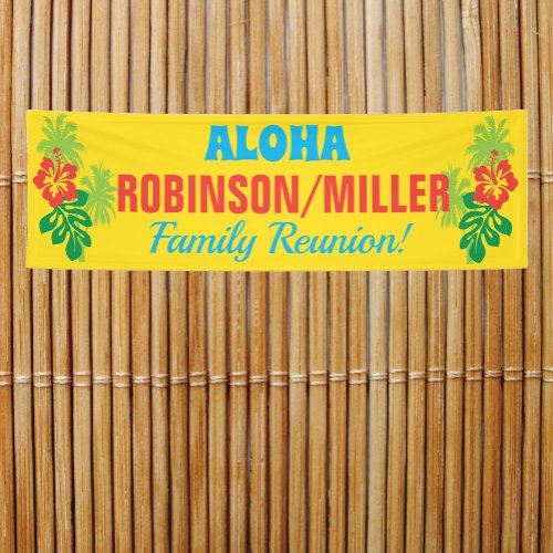 Family Reunion Aloha Luau Theme Banner