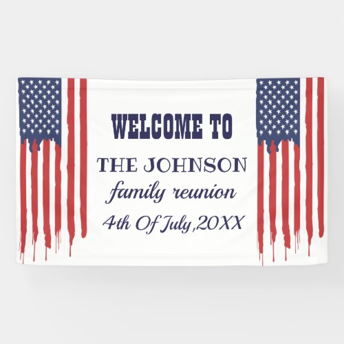 Family Reunion American Flag Banner