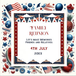 Family Reunion American Flag Bunting 4th July Crew Napkins