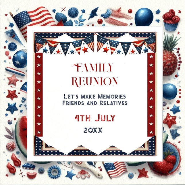 Family Reunion American Flag Bunting 4th July Crew Napkins (Family Reunion American Flag Bunting 4th July Crew Napkins)