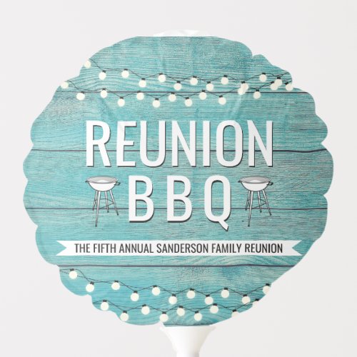 Family Reunion Annual BBQ Barbecue Rustic Balloon