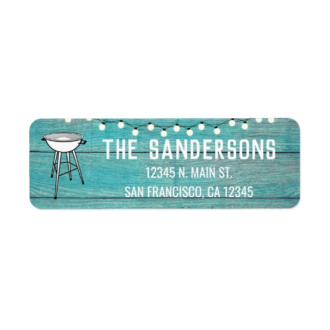 Family Reunion Annual BBQ Barbecue Rustic Label (Front)