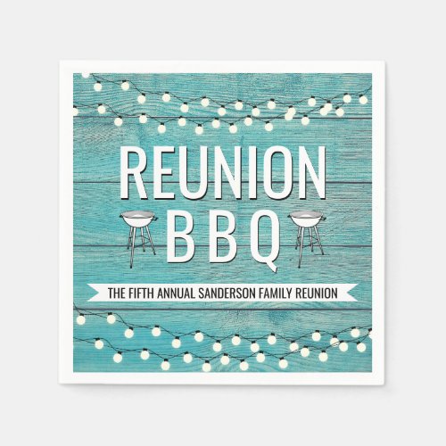 Family Reunion Annual BBQ Barbecue Rustic Napkins