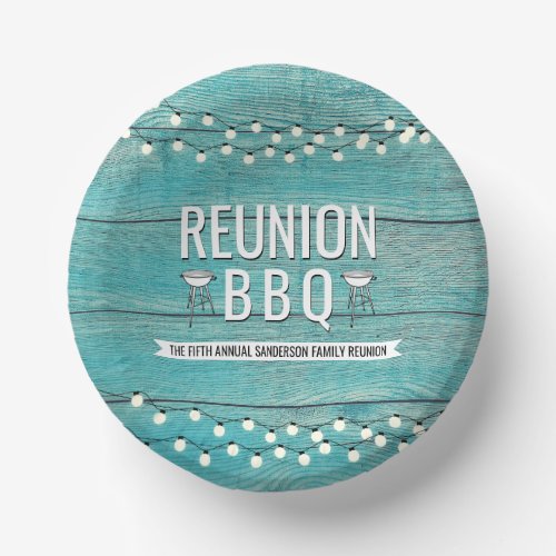 Family Reunion Annual BBQ Barbecue Rustic Paper Bowls