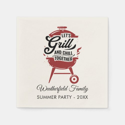 Family Reunion Annual BBQ Summer Party Custom Napkins