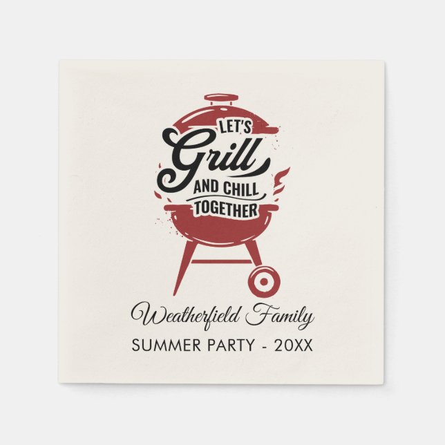 Family Reunion Annual BBQ Summer Party Custom Napkins (Front)