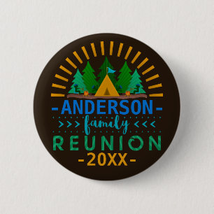 Family Reunion Annual Camping Trip Custom Name Pinback Button