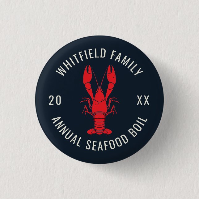 Family Reunion Annual Summer Seafood Boil Button (Front)