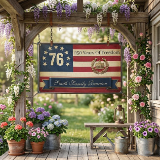 Family Reunion Antique Bennington Flag Historical Banner