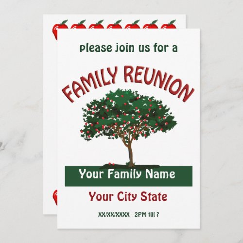 Family Reunion Apple Tree Invitation