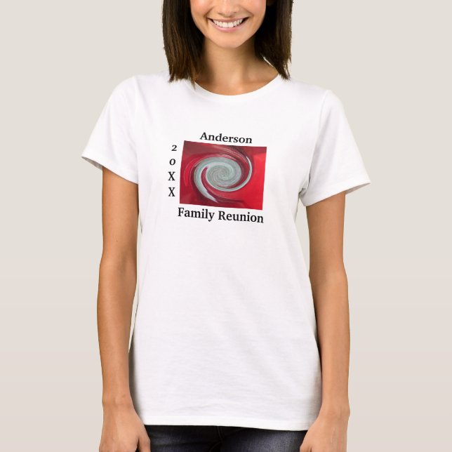 Family Reunion Artistic Abstract Swirl Keepsake T-Shirt (Front)