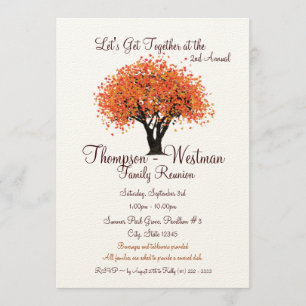 Family Reunion Autumn Tree Invitation