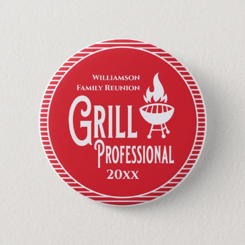 Family Reunion Award Barbecue Grill Professional Button