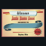 Family Reunion Award Certificate<br><div class="desc">Fun and colorful retro style family reunion award certificate. Design features old school retro style graphic art. There is space to fill in the award winner name and win category. Suggested family reunion award categories: oldest, youngest, traveled the least, traveled the farthest, attended most reunions, youngest grandparents, and couple with...</div>