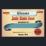 Family Reunion Award Certificate<br><div class="desc">Fun and colorful retro style family reunion award certificate. Design features old school retro style graphic art. There is space to fill in the award winner name and win category. Suggested family reunion award categories: oldest, youngest, traveled the least, traveled the farthest, attended most reunions, youngest grandparents, and couple with...</div>