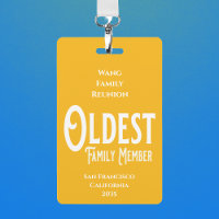Family Reunion Award Oldest Family Member