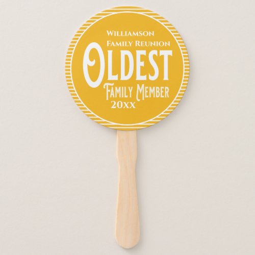 Family Reunion Award Oldest Family Member Hand Fan