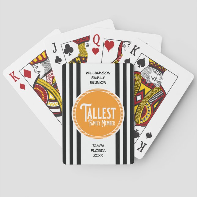 Family Reunion Award Tallest Family Member Poker Cards (Back)