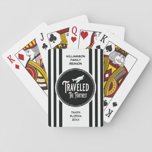 Family Reunion Award Traveled The Furthest Plane Poker Cards
