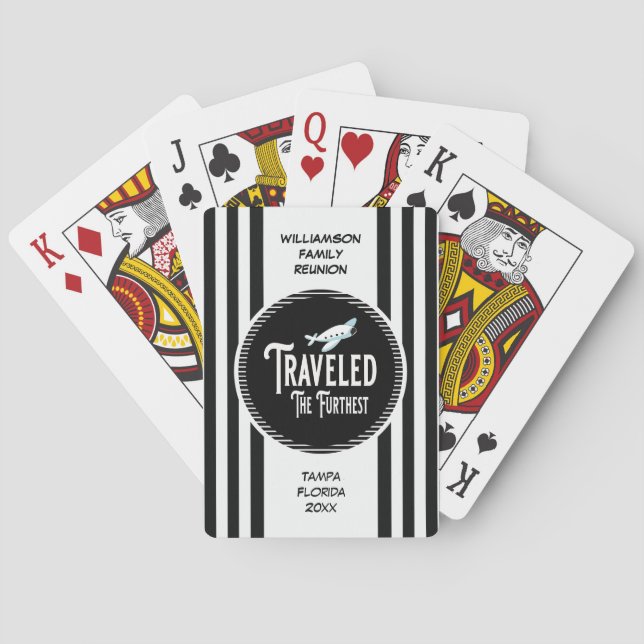 Family Reunion Award Traveled The Furthest Plane Poker Cards (Back)