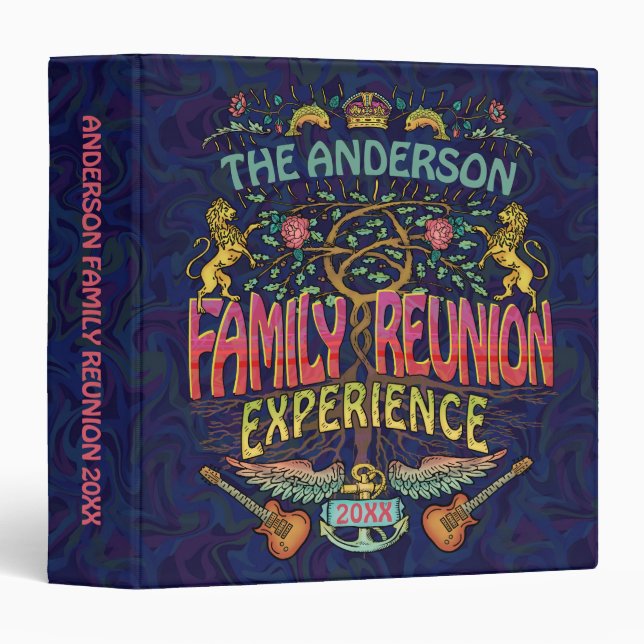 Family Reunion Band Retro 70s Concert Logo Custom 3 Ring Binder (Front/Spine)