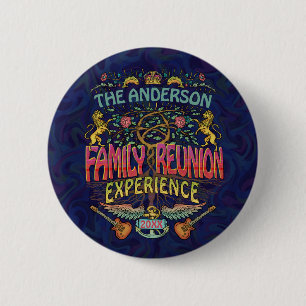 Family Reunion Band Retro 70s Concert Logo Custom Button