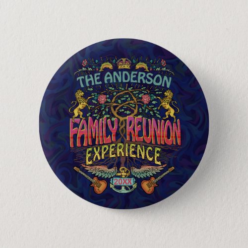 Family Reunion Band Retro 70s Concert Logo Custom Button