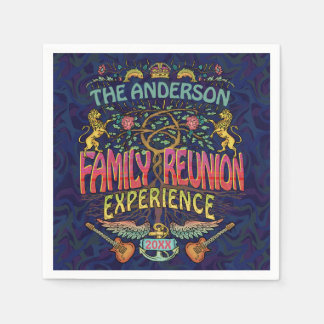 Family Reunion Band Retro 70s Concert Logo Custom Napkins