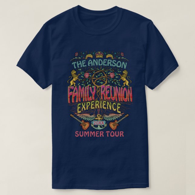 Family Reunion Band Retro 70s Concert Logo Custom T-Shirt (Design Front)