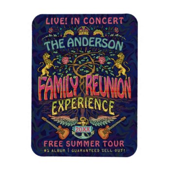 Family Reunion Band Retro 70s Concert Logo Name Magnet by HaHaHolidays at Zazzle