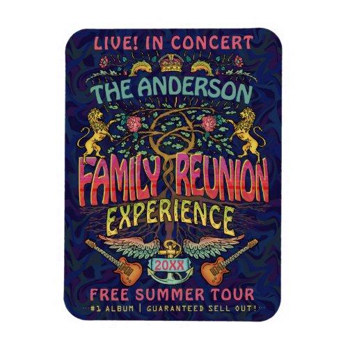 Family Reunion Band Retro 70s Concert Logo Name Magnet