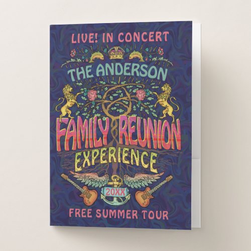 Family Reunion Band Retro 70s Concert Logo Name Pocket Folder