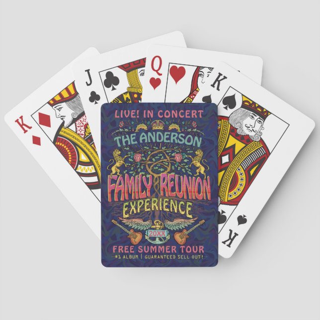 Family Reunion Band Retro 70s Concert Logo Name Poker Cards (Back)