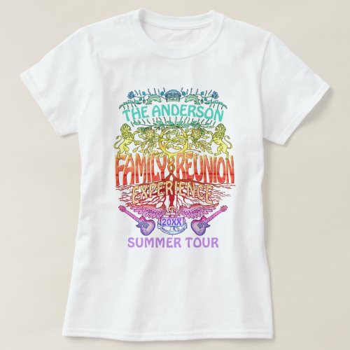 Family Reunion Band Retro 70s Concert Logo Neon T_Shirt