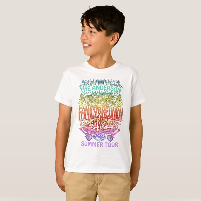 Family Reunion Band Retro 70s Concert Logo Neon T-Shirt Zazzle