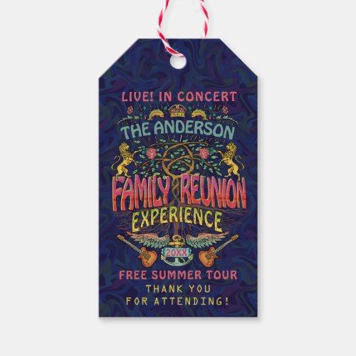 Family Reunion Band Retro 70s Concert Thank You Gift Tags