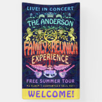 Family Reunion Band Retro 70s Concert Welcome Neon