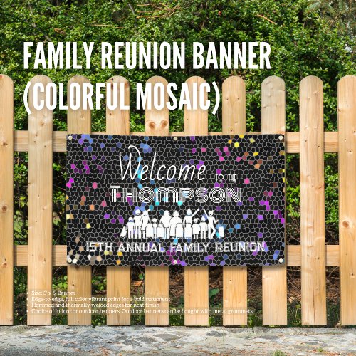 Family Reunion Banner Colorful Mosaic 