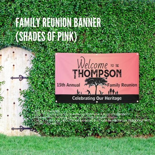 Family Reunion Banner Shades of Pink